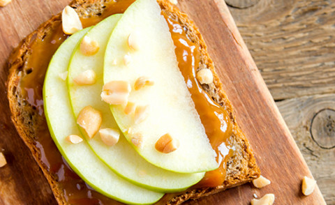 Peanut Butter 'n Fruit-wich on a plate