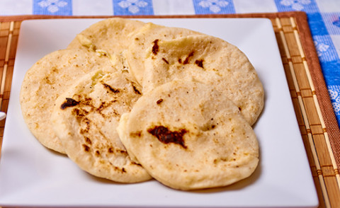 Pupusas Revueltas on a plate