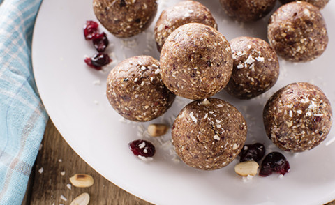 Cinnamon Raisin Almond Balls on a plate