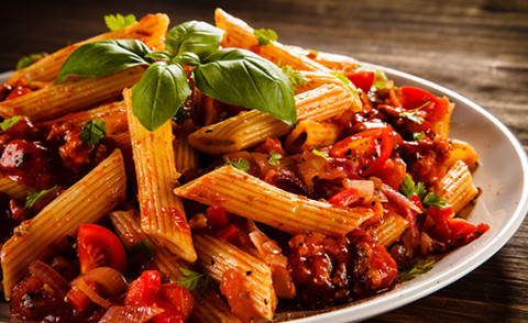Skillet Pasta Dinner on a plate