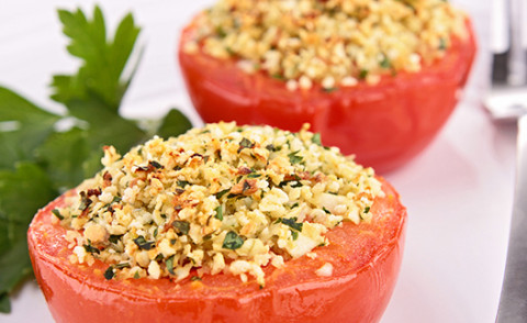 Stuffed Tomatoes on a serving dish