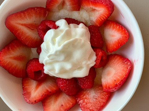 Angel Food Pastry with Fresh Berries and Whipped Cream