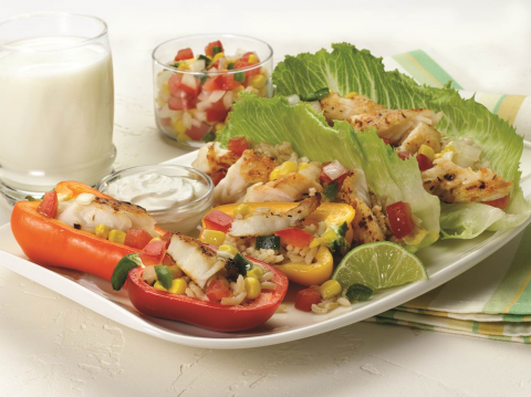 plate of Fiesta Lettuce Wraps and Pepper Boats