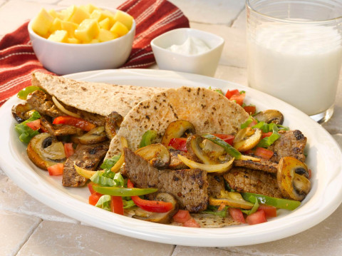 Mushroom Steak Fajitas on a plate