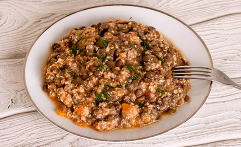 Honey Baked Lentils in a bowl