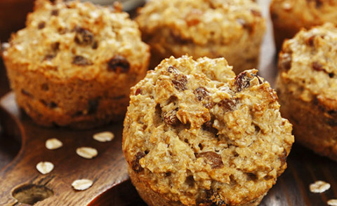 Oatmeal Raisin Muffins ready to eat
