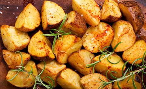 Roasted Herb Potatoes in a pan