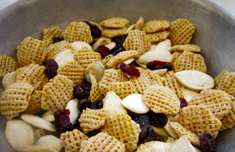 Roasted Pumpkin Seed Snack Mix in a bowl