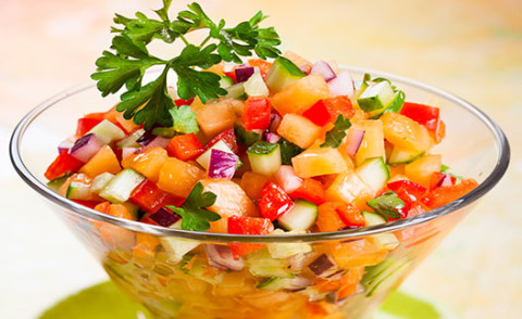 Melon Salsa in a bowl