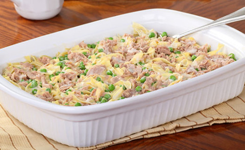 Quick Tuna Casserole in a baking dish