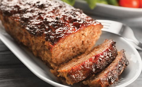 Image of turkey meatloaf on a serving platter