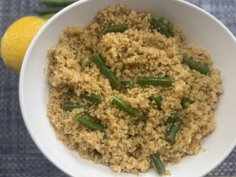 Image of Gingery Quinoa with Green Beans recipe in a bowl