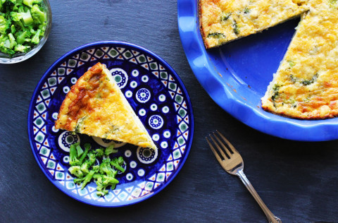 slice of Magic Crust Quiche on a plate