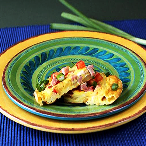 Green Onion Omelet on a plate